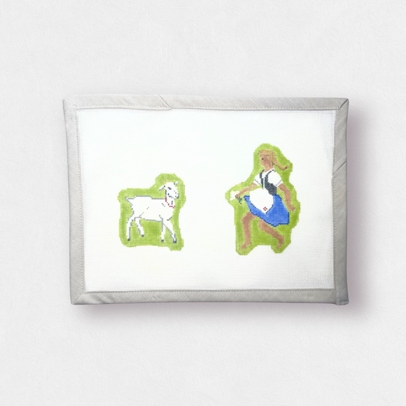 Heidi and Mountain Goat Needlepoint Canvas - 18 mesh - Picture 1 of 2